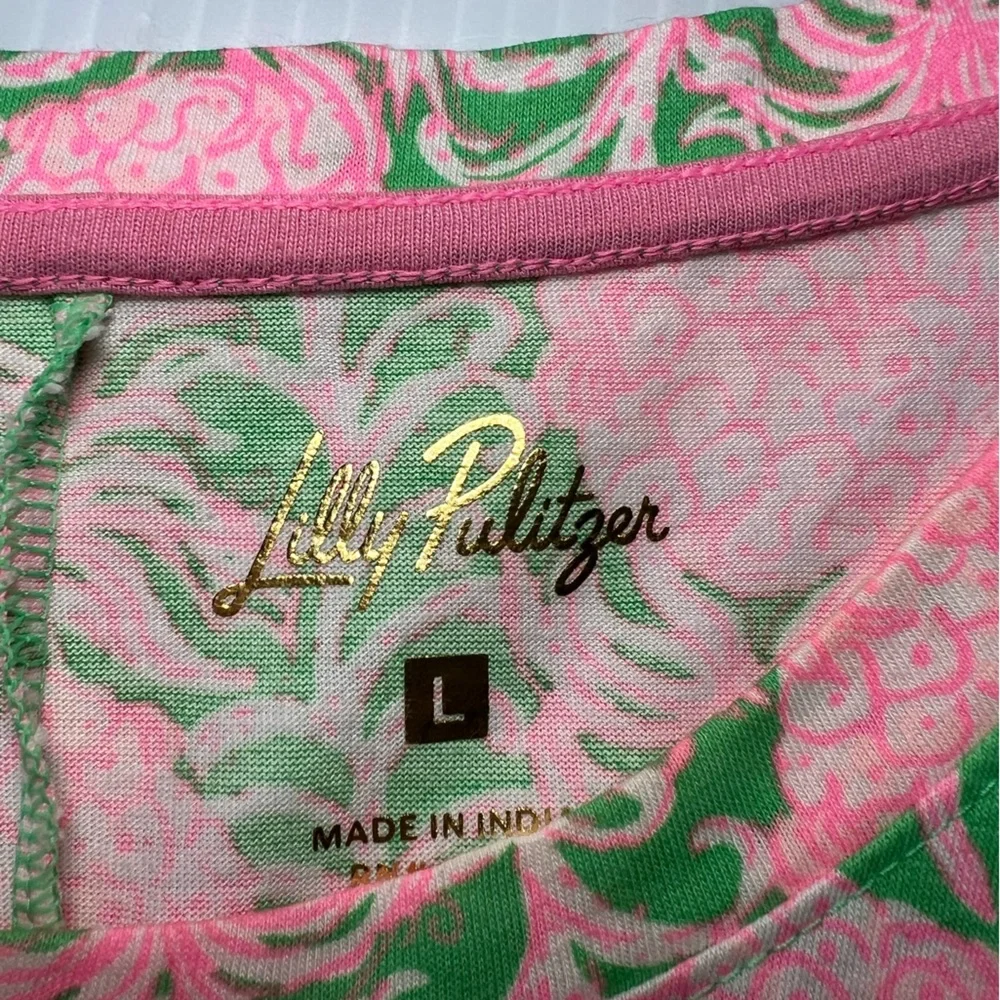 Lilly Pulitzer Pineapple Pink And Green Mercer Dress Size Large - Picture 11 of 11